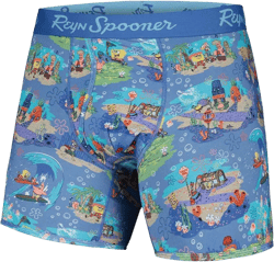 Reyn Spooner Men's Blue SpongeBob SquarePants Aloha From Bikini Bottom Boxer Briefs