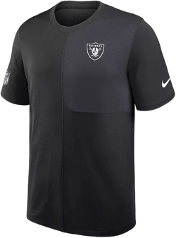 Men's Black Las Vegas Raiders Sideline UV Performance Coach Shirt