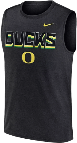 Men's Black Oregon Ducks Primetime Tricode Legend Performance Tank Top