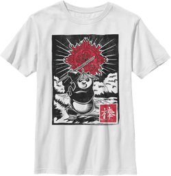 Kung Fu Panda Panda Woodcut Gender-Neutral Graphic T-Shirt for Kids | Old Navy
