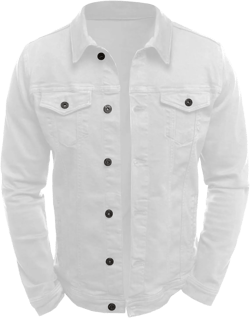 Men's Loose Plus Size Casual Jean Jacket Spring Autumn Denim Jacket Classic Trucker Style Slim Fit Outerwear White-1 X-Large