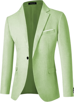 Men's Slim Fit Lightweight Linen Jacket for Mens Sport Coat Casual Blazer One Button Business Suit Jacket 6X-Large Light Green