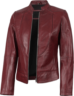 Decrum Womens Leather Jacket - Real Lambskin Stylish Leather Jackets For Women 3X-Large Amy - Burgundy Leather Jacket Women