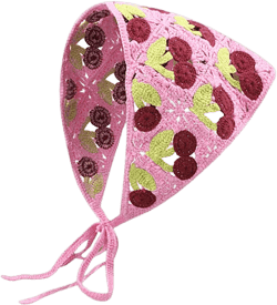 Solyinne Women's Crochet Head Kerchief Knitted Hair Scarf Headwrap for Women Girls Floral Fruits Headband