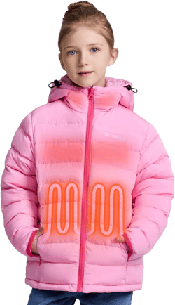 Kids Heated Jacket with Battery Pack - 7.4V Rechargeable Boys Girls Lightweight Electric Heated Coat Winter