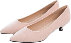 Hee grand Womens Kitten Heels Pumps Classic Low Heel Slip On Closed Pointed Toe Pumps Office Work Dress Pump Shoes 5 129-pink-1.4 Inch