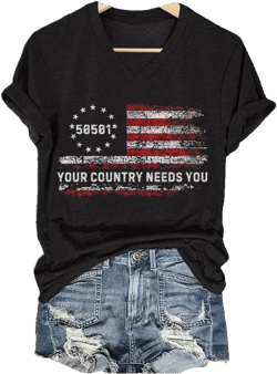 50501 Your Country Needs You Shirt American Flag Print Resist Tshirt