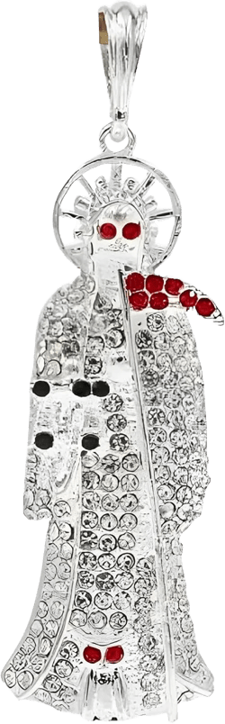 925 Sterling Silver Vintage La Santa Muerte Pendant Necklace For Women And Men - Holy Death's Pendant For Necklaces, Santa Muerte Pendant With Chain, Holy Saint Death Religious Jewelry For Women Men Silver - Only Pendant No Chain