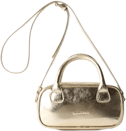 METALLIC MINI BOWLING CROSSBODY BAG