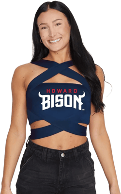 Lojobands Women's Multi Way Bandeau Tube Top One Size Made in USA One Size Howard Bison - Navy