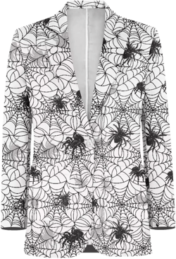 POLERO Womens Casual Blazers Long Sleeve Work Office Jacket with Pockets for Business X-Large Halloween Spider Web