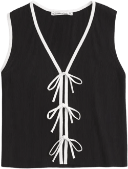 Tie-Front V-Neck Sweater Vest