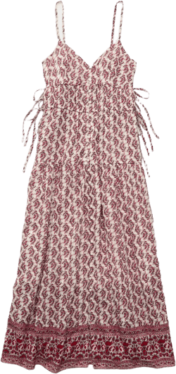 AE V-Neck Side Tie Midi Dress