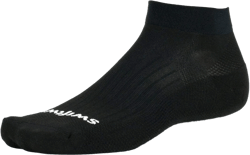 Swiftwick ASPIRE ONE Running & Cycling Socks, Breathable, Compression Fit Black Military Small