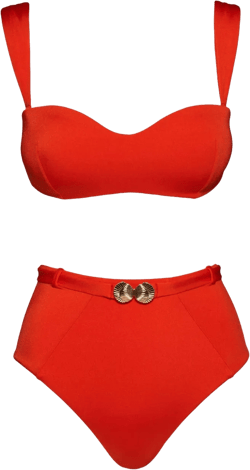 seashell-motif bandeau bikini set
