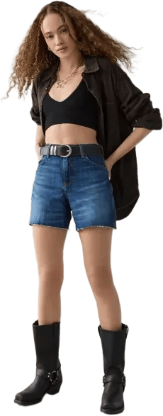 Wrangler High-Rise Relaxed Denim Short