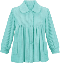 Collections Etc Soft Fleece Button Down Bed Jacket with Pockets - Comfy Flattering Fit Over Pajamas or Nightgown Small Mint