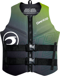 Owntop Swim Vest Adult Water Sport Vest Neoprene Floaties for Swimming, Boating, Kayaking, Fishing | Adjustable Zipper Dual Buckle Foldable Buoyancy Jacket Green Large