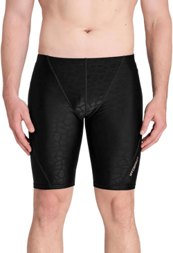 HYCOPROT Men's Athletic Swimsuit Jammer, Compression Swimming Trunks Swim Shorts for Professional Racing Training Black Large