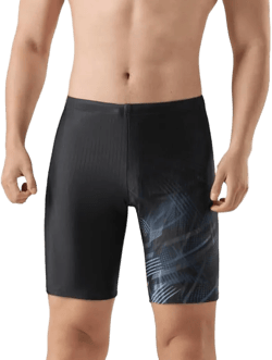 Angel season Swim Jammers for Men Quick Dry Athletic Compression Training Swimsuit Durable Chlorine Resistant Swim Short Drak Black
