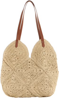 AQUA Scalloped Woven Tote - Exclusive