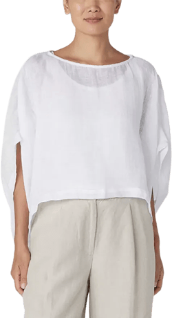 Eileen Fisher Boat Neck Linen Top