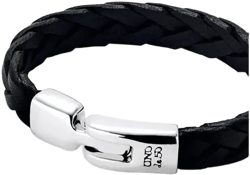 UNOde50 Leather Braided with Sterling Silver Plated Clasp Bracelet