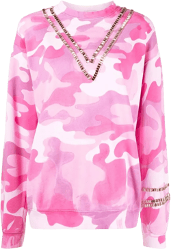 camouflage-print crystal-embellished sweatshirt 