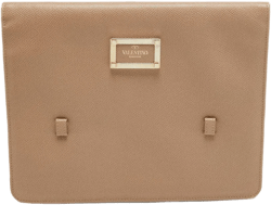 leather logo-plaque clutch bag