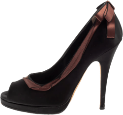satin heeled pumps