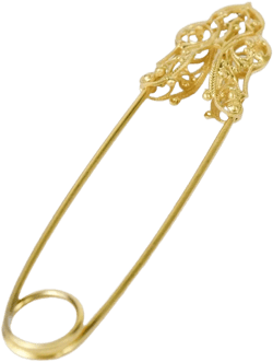 1970s safety-pin brooch