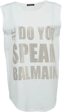 slogan-embellished tank top