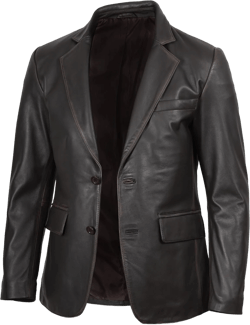 fjackets Leather Blazer for Men - Black & Brown Real Lambskin Casual Men's Leather Jacket Coats Ruboff - Men Leather Blazer Large