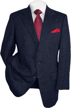 Mens Herringbone Tweed Blazer Men Vintage Suit Jacket Lightweight 2 Button Business Sport Coat Jackets 4X-Large Navy