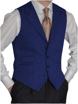 Solove-Suit Mens Vintage Tweed Suit Vest Notch Lapel Dress Waistcoat Western Cowboy Vest
