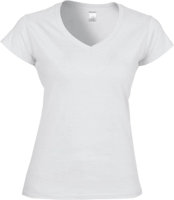 Gildan G5V00L Ladies V-Neck Tee 3X-Large White
