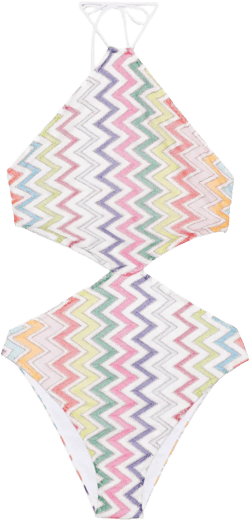 zigzag halterneck swimsuit