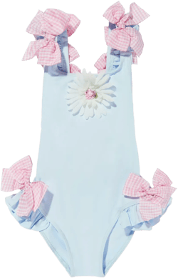 flower-embellished bow-detailed swimsuit