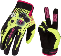 Local Delivery - Ink Dot Imprint Fluorescent Green Background Woven Cycling Gloves, Suitable For Motorcycles, Road Bikes, Off-Road Motorcycles, Spring And Winter Men And Women Universal Fingertip Touch Screen Gloves, Breathable Cycling Gloves, Motorcycle Gloves, Bicycle Gloves.