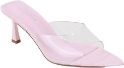 Cana Transparent Slip-on Mule Heels Pink 6