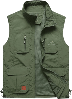 Men's Casual Outdoor Lightweight Vest Quick Dry Fishing Hunting Photo Sleeveless Vest with Pockets