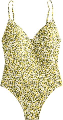 Plunge one-piece swimsuit in Liberty&reg; Eliza's Yellow fabric - ELIZAS YELLOW