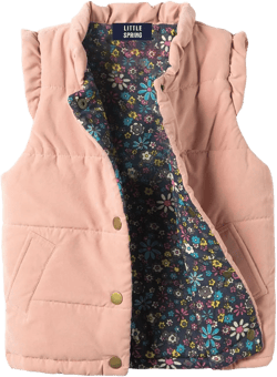 LittleSpring Girls Winter Puffer Vest Lightweight Quilted Vest Outerwear Warm Sweet Pink 12