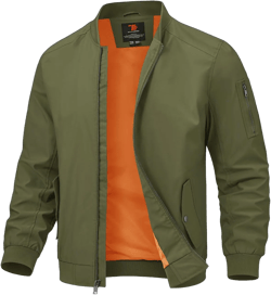 TBMPOY Men's Lightweight Bomber Jackets Light Track Jackets Casual Summer Windbreaker Outdoor Golf Fashion Coat for Men A2-green X-Large