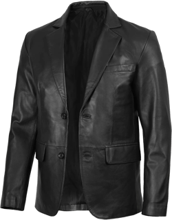 fjackets Men's Real Lambskin Leather Blazer Jacket – Stylish Leather Jackets Mens, Ideal for Business, Casual & Formal Events 3X-Large Samuel Blazer - Black
