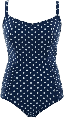 Panache Anya Spot One-Piece Underwire Swimsuit (SW1010) Navy 32FF