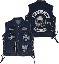 Black Label Society Patches Blue Denim Vest
