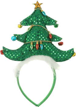 Madison Tyler Christmas Tree Christmas Headwear for Women | Cute Christmas Tree with Bells Bulb Fluff Headband Accessories for Party | Headwear Holiday Gifts for Women
