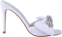 Womens Brag In Rhinestone Embellished Bow Satin Heels sandals