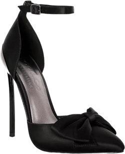 DINGLES Womens Bow Embellished Satin Stiletto Sandals